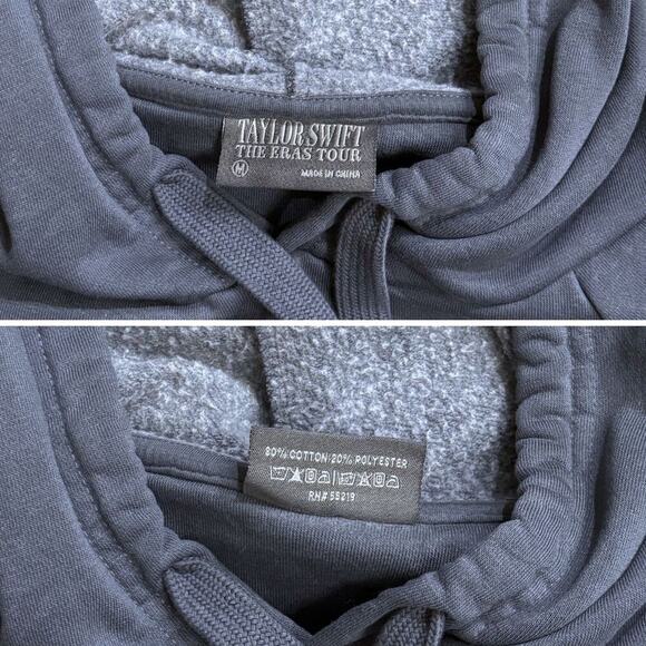 NEW Taylor Swift THE ERAS TOUR Washed Blue Hoodie sz Medium US DATES ONLY 2023 - Picture 3 of 5